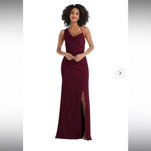NWT - After Six One-Shoulder Draped Cowl-Neck‎ Maxi Dress